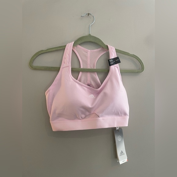 adidas Other - Pink Adidas Sports Bra Ballet Pink with Sheer Material